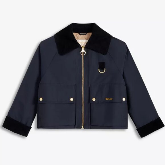 Barbour Jackets & Blazers - Barbour Dark Navy Nora Oversized-Collar Utility Jacket - NWT - Size US 6